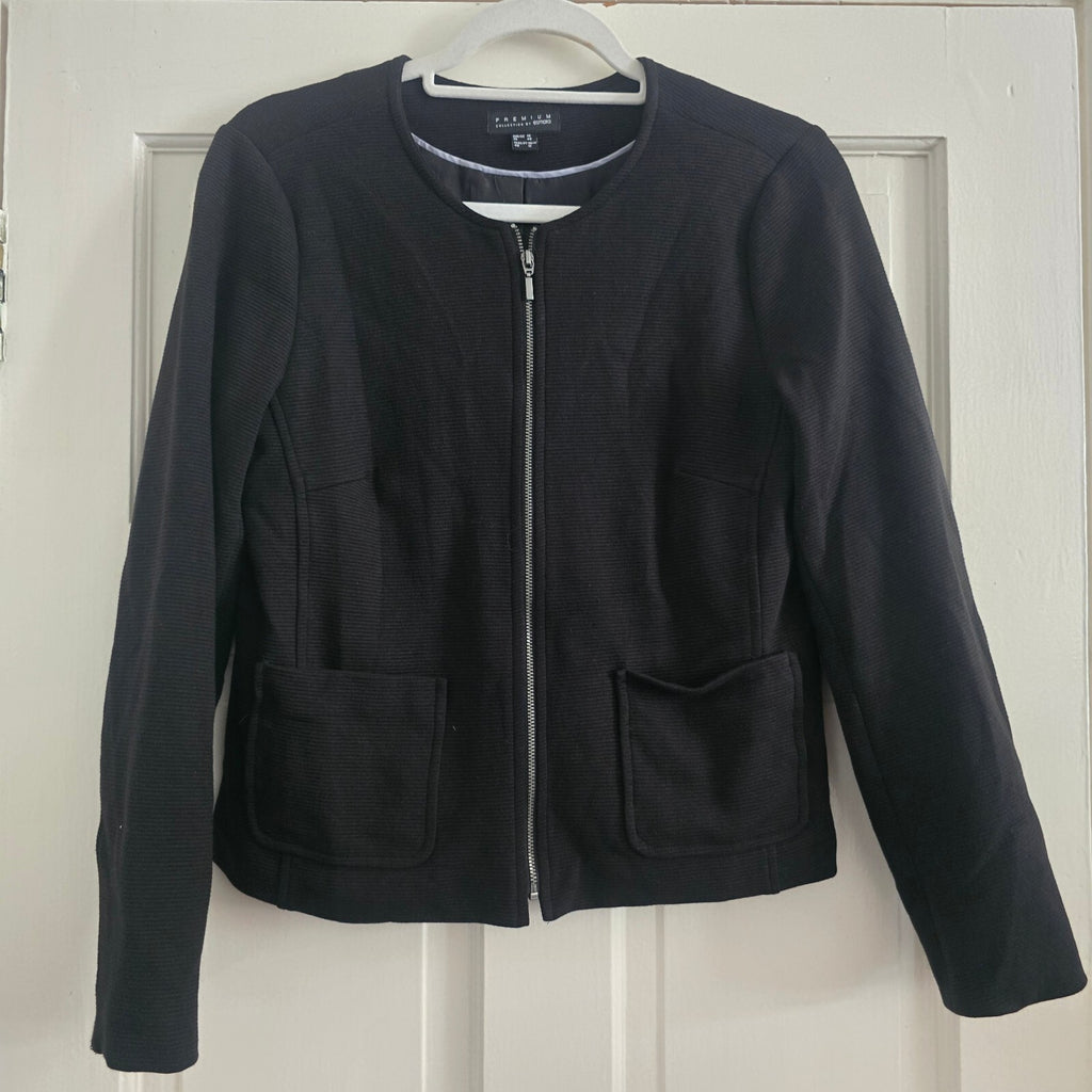 Esmara Premium Collection Black Zip-Up Jacket Size UK 12 smart formal casual