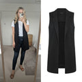 New Look Black Sleeveless Longline Blazer Vest Wasitcoat Size 10