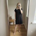 Thought Organic Cotton Black T-Shirt Dress Size 12 UK premium, luxury