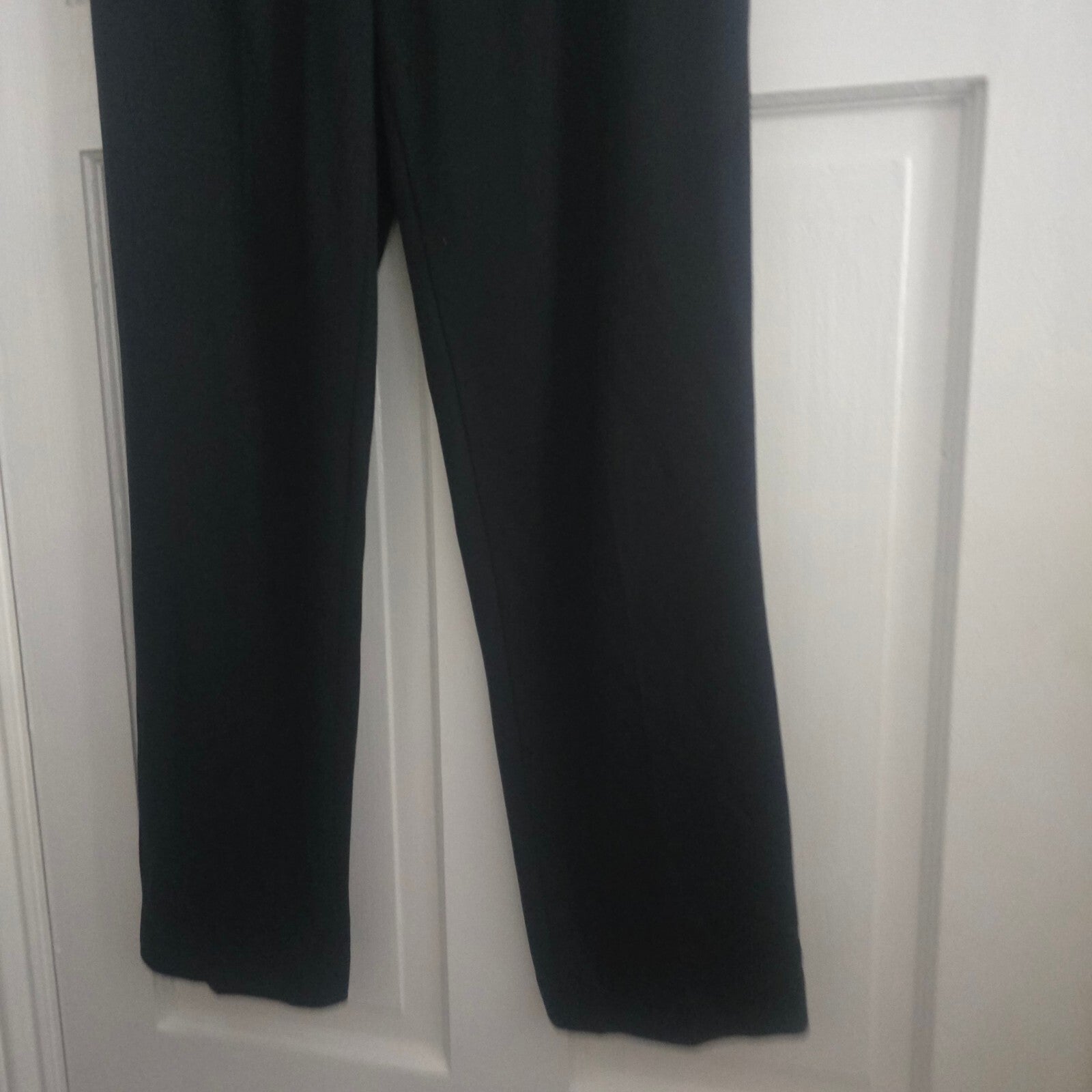 M&S Collection Black Wide Leg Elasticated Smart Tailored Jersey Trousers Size 10