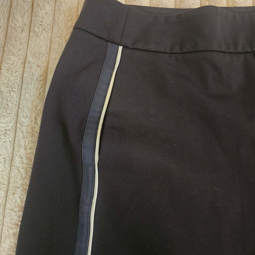 Whistles Black Wide Leg Trousers with Side Stripe UK 12, high waisted, formal