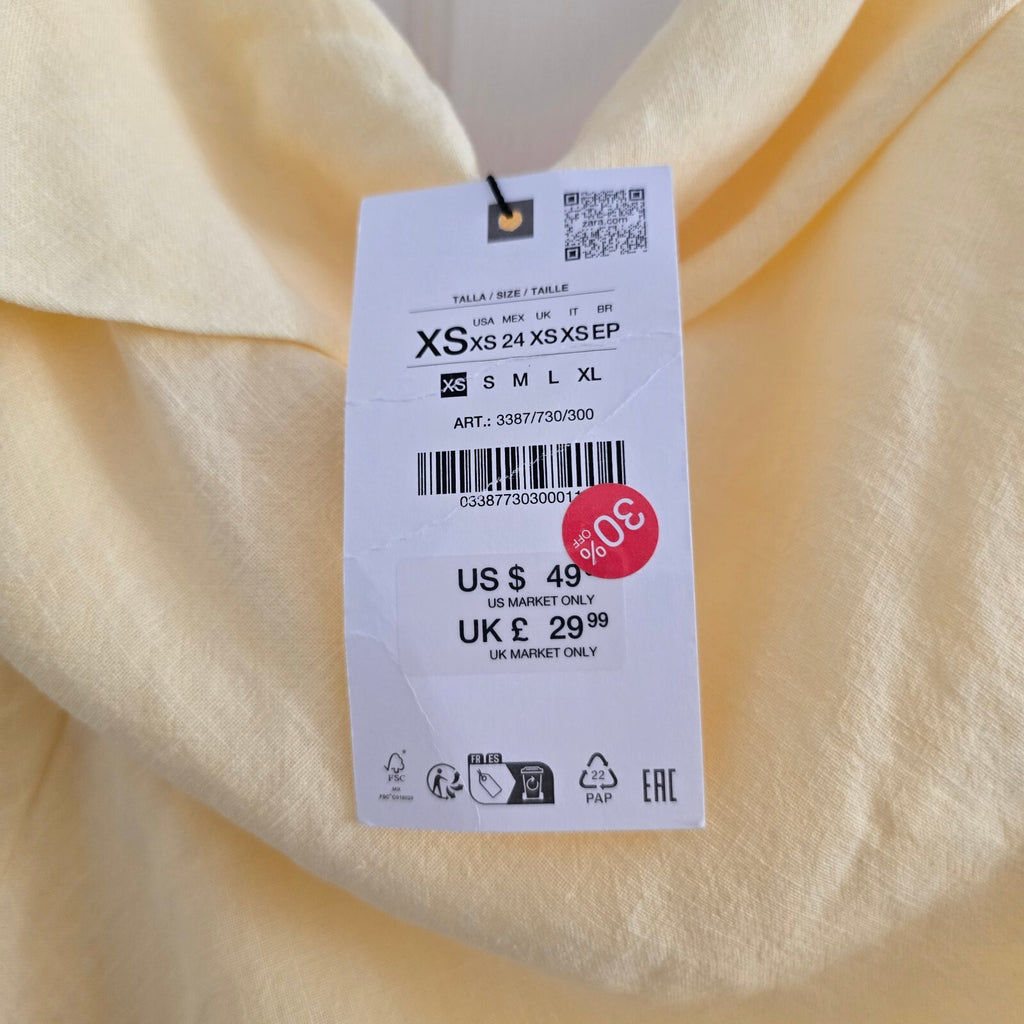 Zara Yellow Slip Maxi Long Dress with Spaghetti Straps, Size XS, BNWT