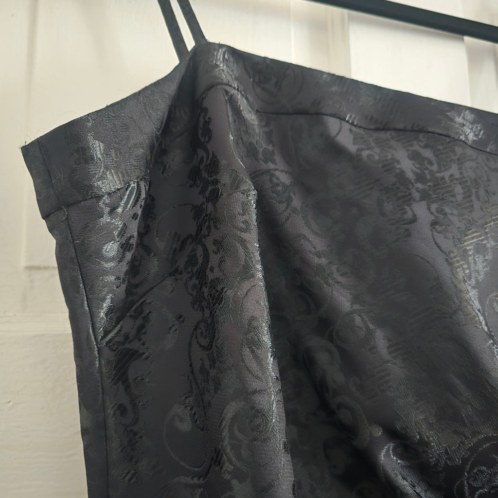 Marks & Spencer Autograph Black Jacquard Spaghetti Strap Dress UK 12, party glam