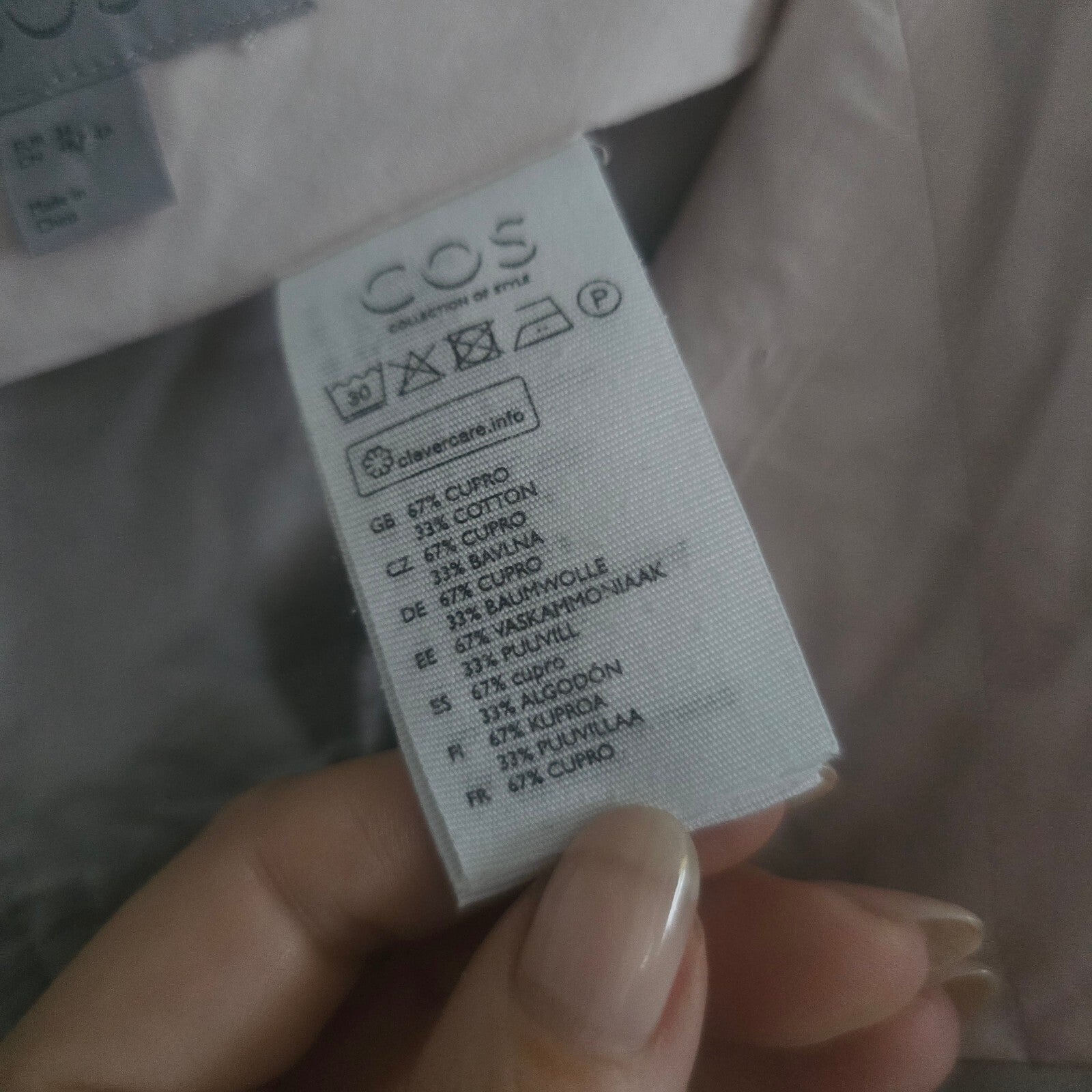COS Light Grey Tapered Trousers with Hook and Zip Closure size 34 (UK8) turn ups