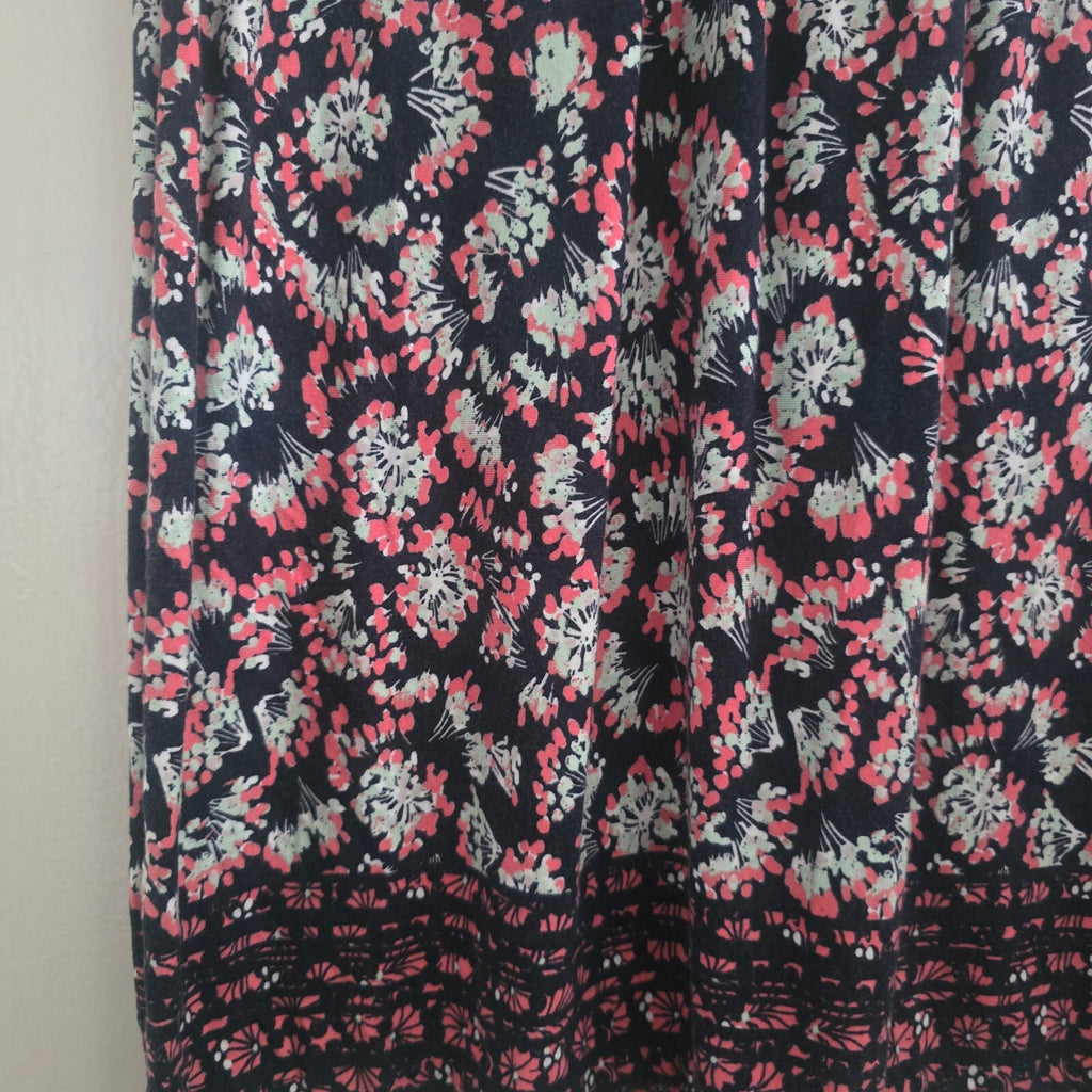 Per Una Floral Print V-Neck Dress with 3/4 Sleeves, size 12, jersey stretch soft