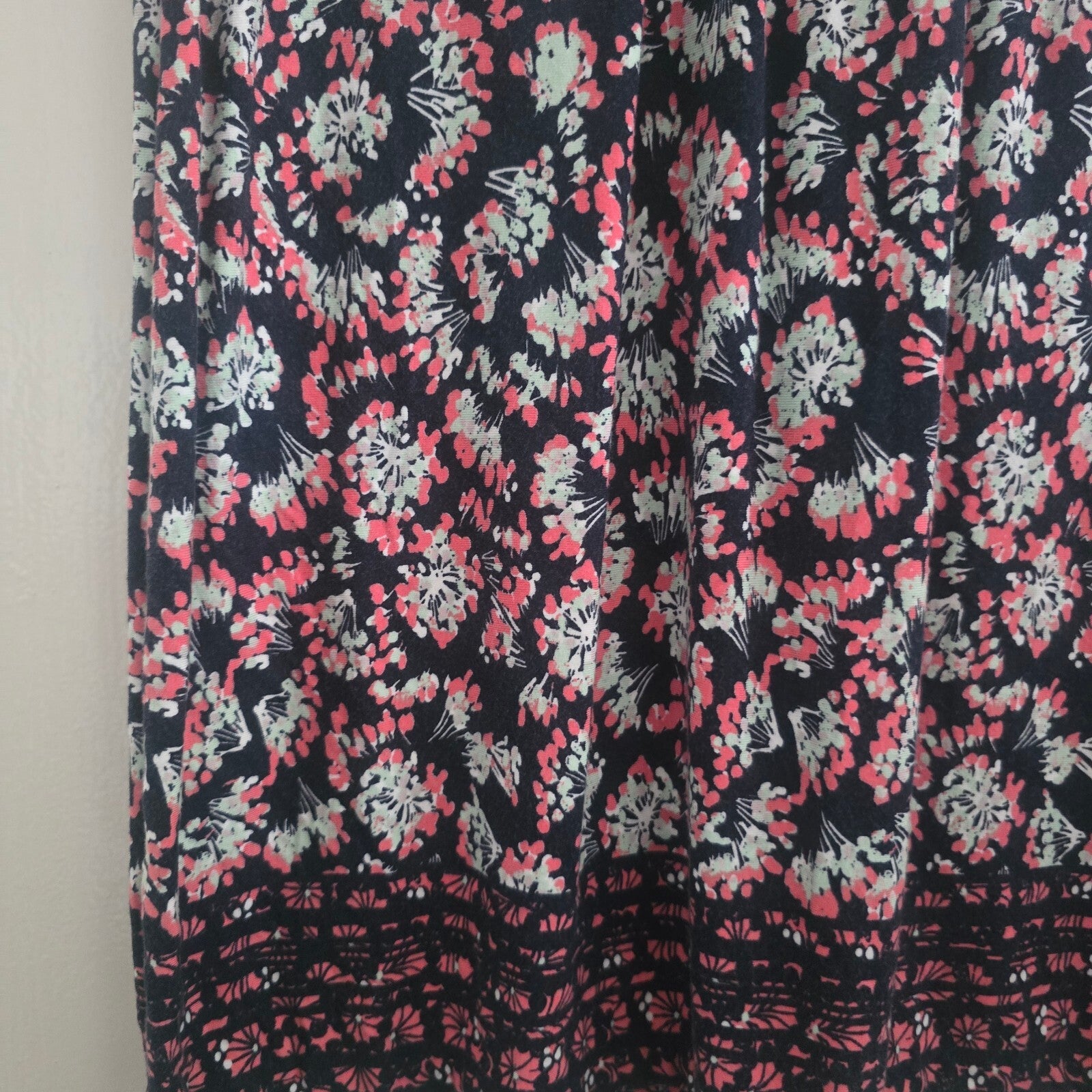 Per Una Floral Print V-Neck Dress with 3/4 Sleeves, size 12, jersey stretch soft