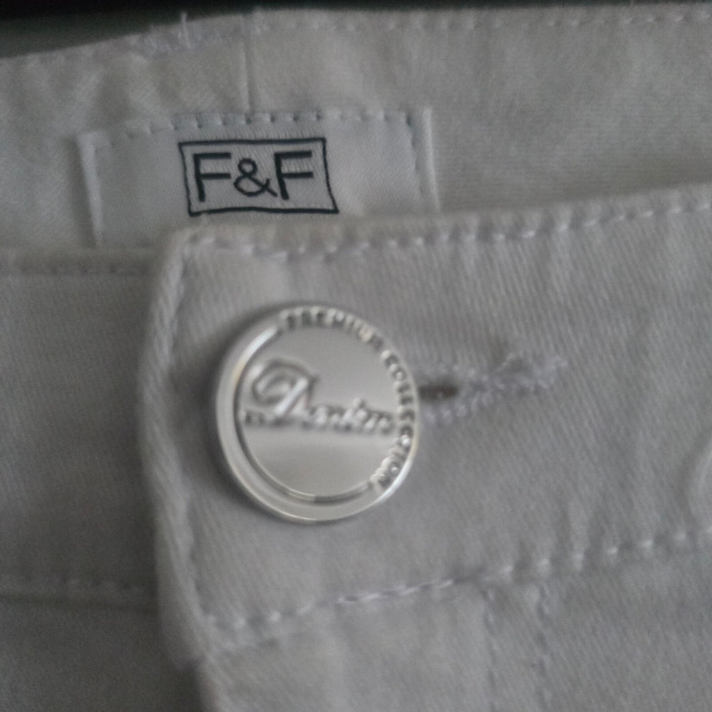 F&F White Skinny Jeans with Zip Detail UK 10, high waisted stretch skinny fit