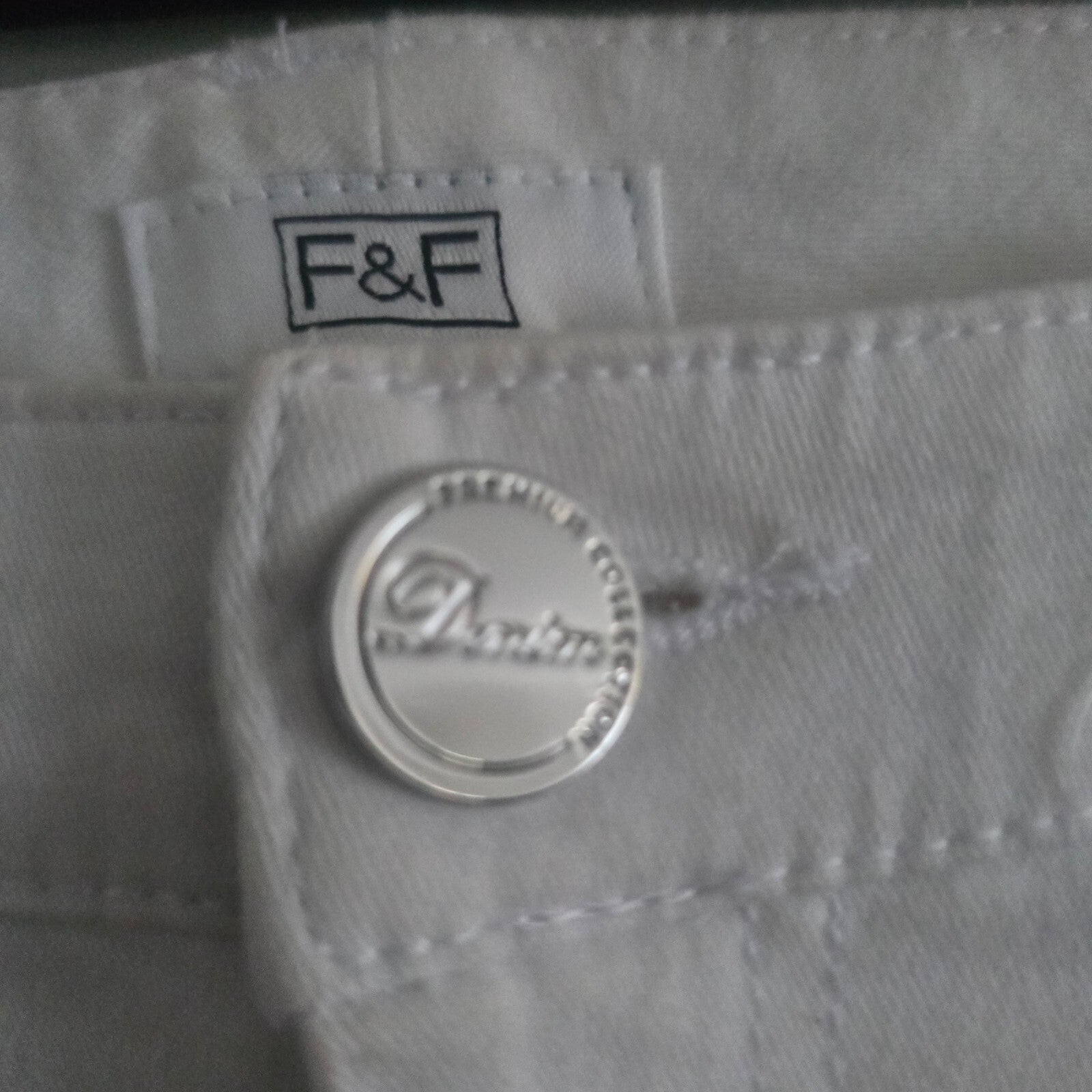 F&F White Skinny Jeans with Zip Detail UK 10, high waisted stretch skinny fit