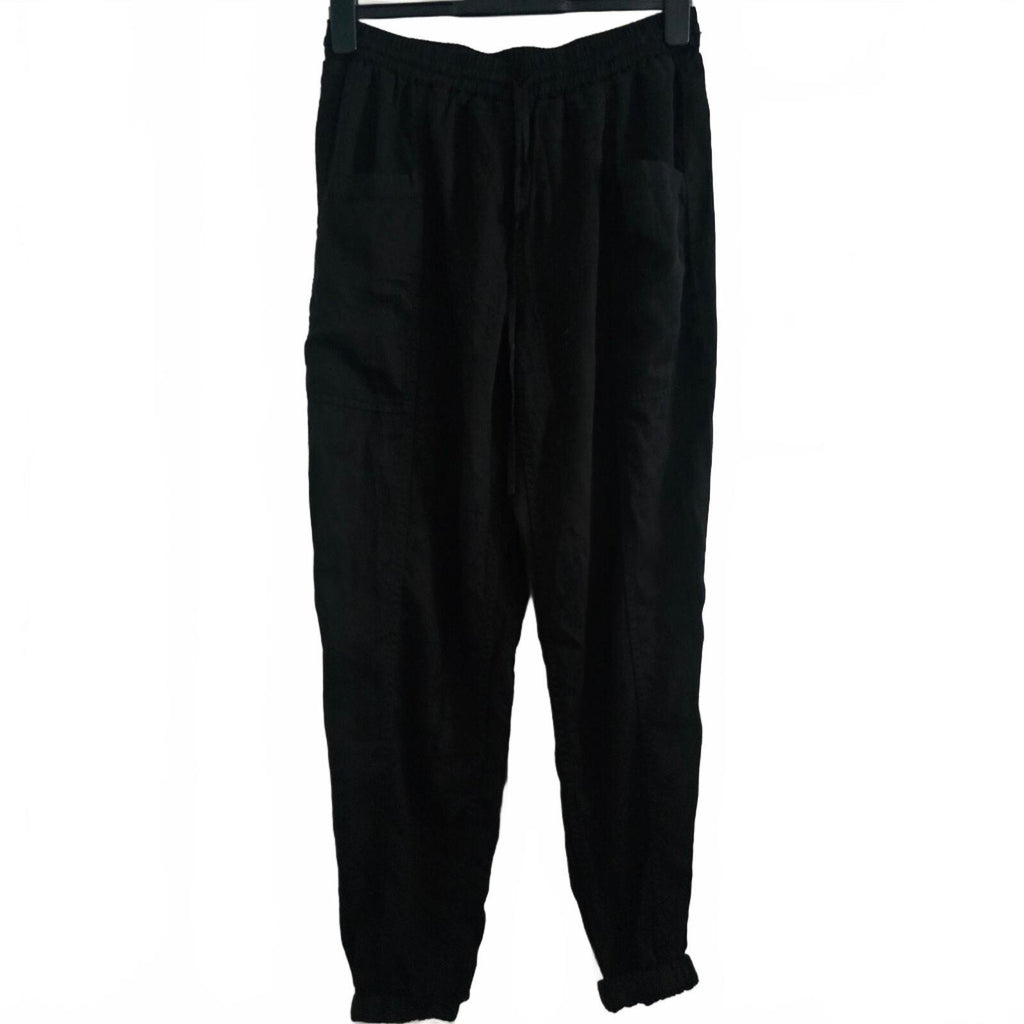 FatFace Black Elastic Waist Jogger Pants UK 12R relaxed soft lightweight comfy