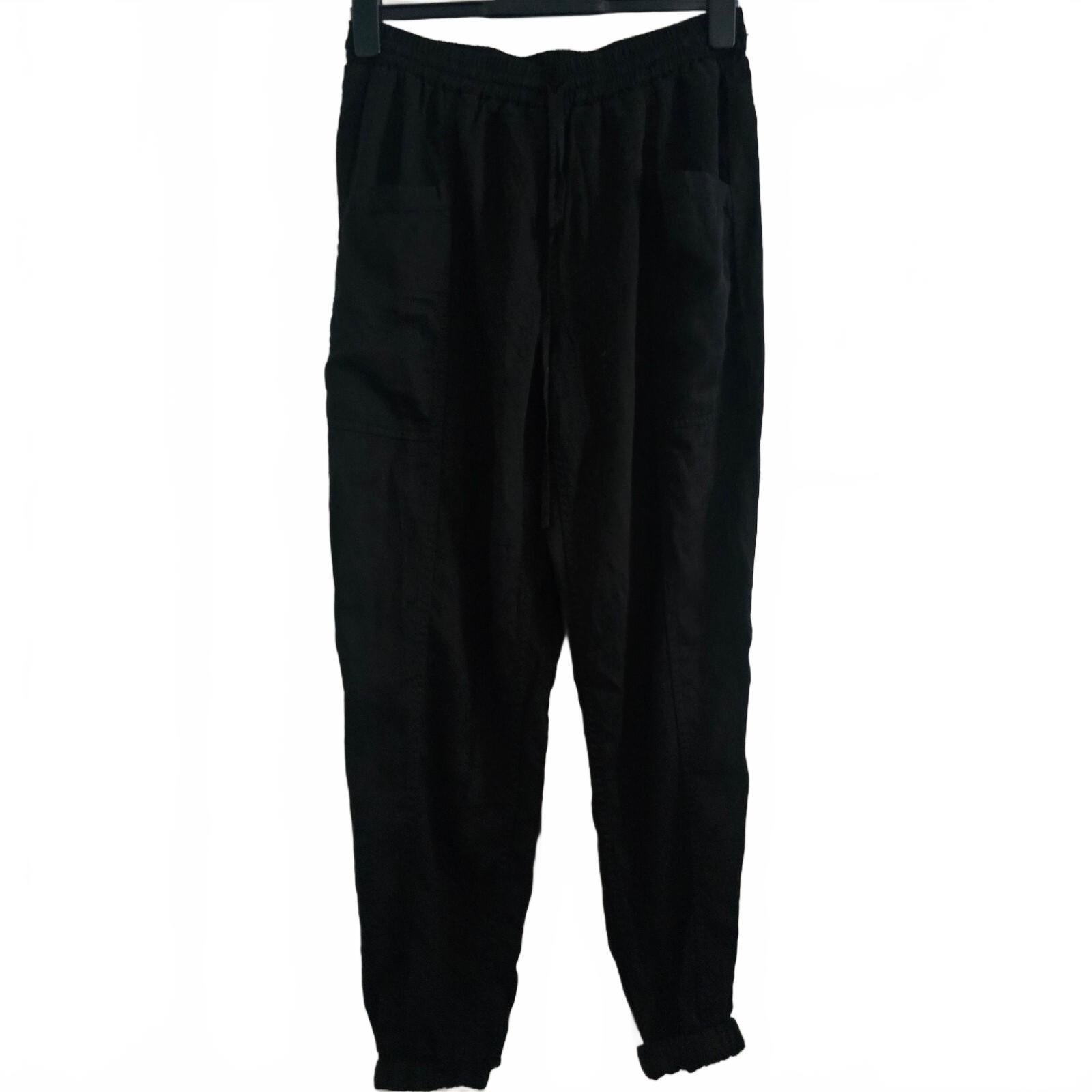 FatFace Black Elastic Waist Jogger Pants UK 12R relaxed soft lightweight comfy