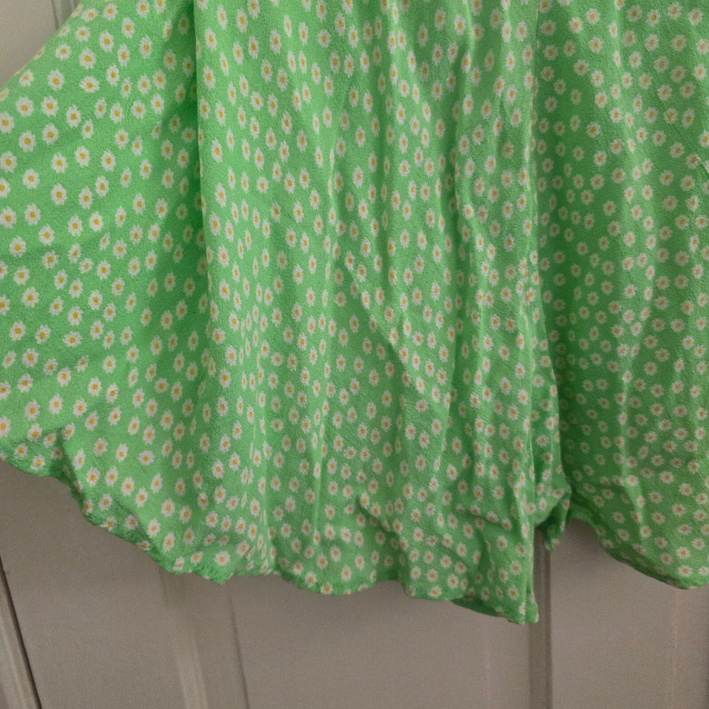 ZARA Green Daisy Print Spaghetti Strap Romper Playsuit Size S cute ditsy