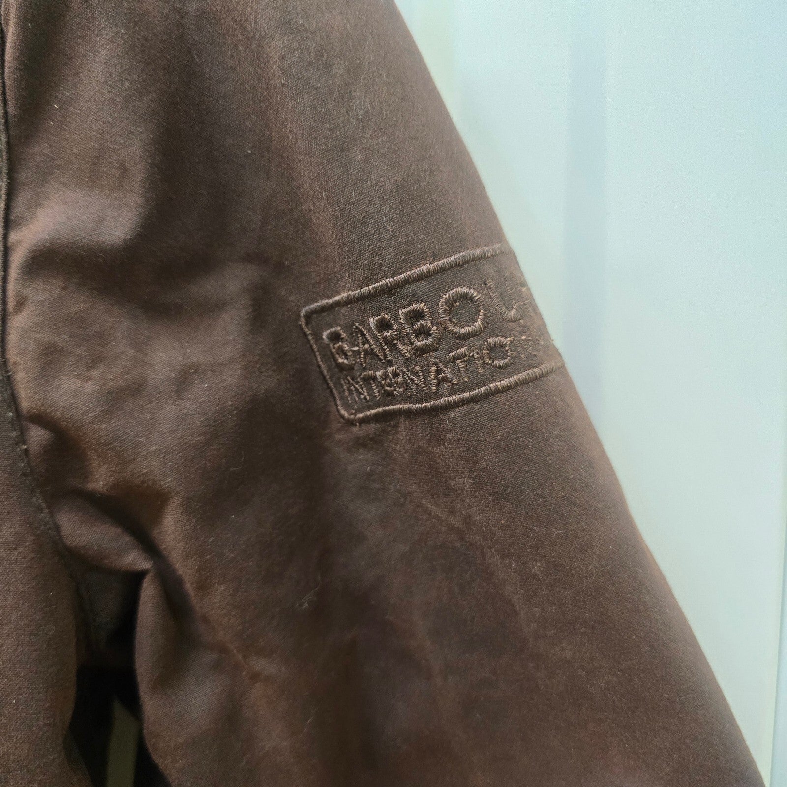Barbour International Waxed Cotton Belted Trench Jacket Brown Size 8