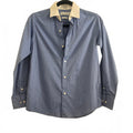 Calvin Klein Slim Fit Blue Pinstripe and White Cotton Slim Fit Shirt, 12, BNWT
