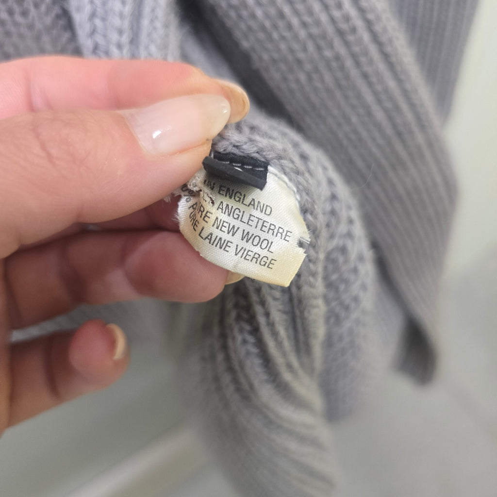Joseph Grey Wool Knit Longline Cardigan Designer Luxury Premium Layering Size S