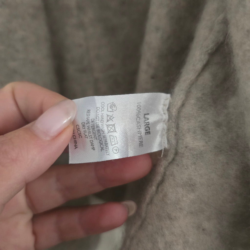 White Company Cashmere Open Front Cardigan Sweater, Size L