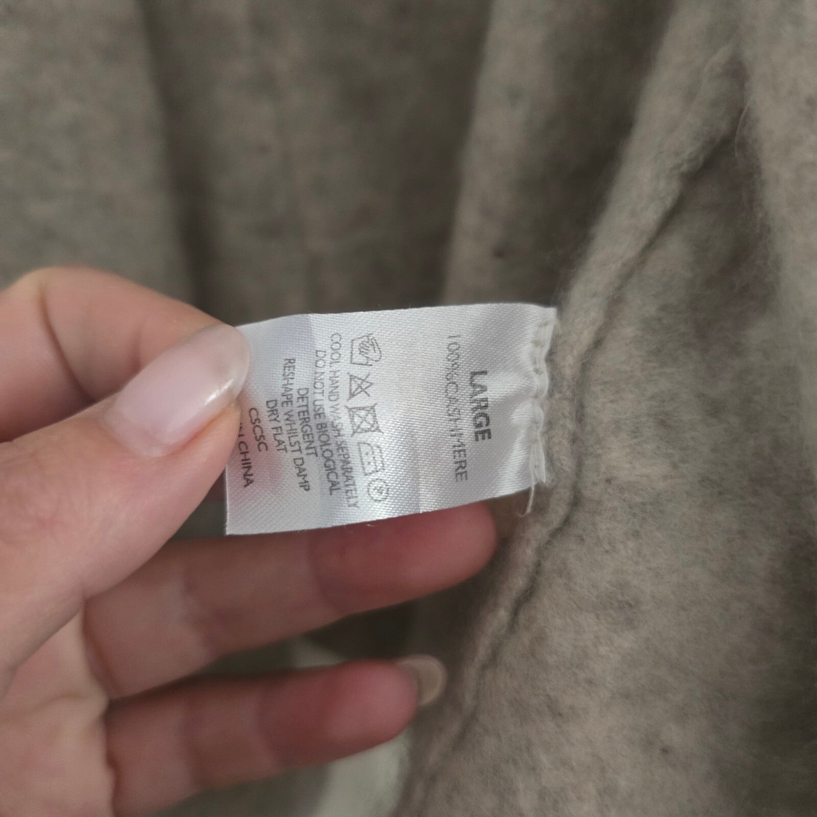 White Company Cashmere Open Front Cardigan Sweater, Size L