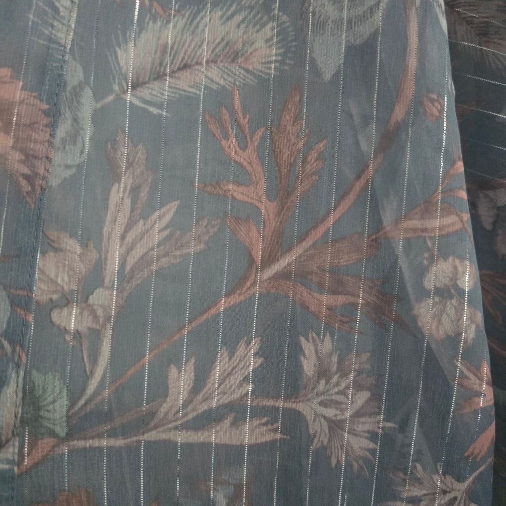 Next Blue Floral Sheer Cardigan Top Blouse Size 10, relaxed lightweight BNWT