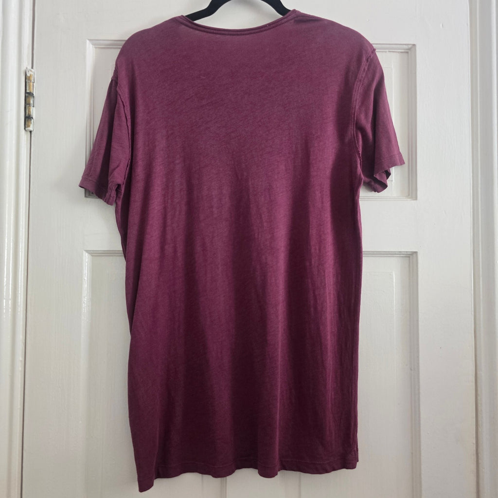 AllSaints Men's Crew Neck T-Shirt in Burgundy