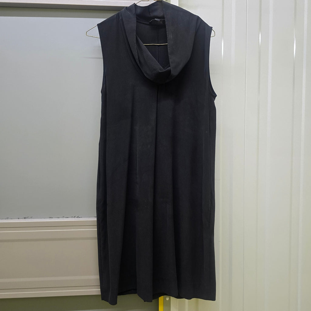 COS Sleeveless Black Cowl Neck Silk Luxury Lightweigh Knee Length Dress