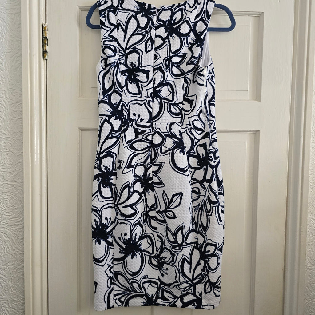 Chaps Women's Black and White Floral Sleeveless Mini Dress Size 6