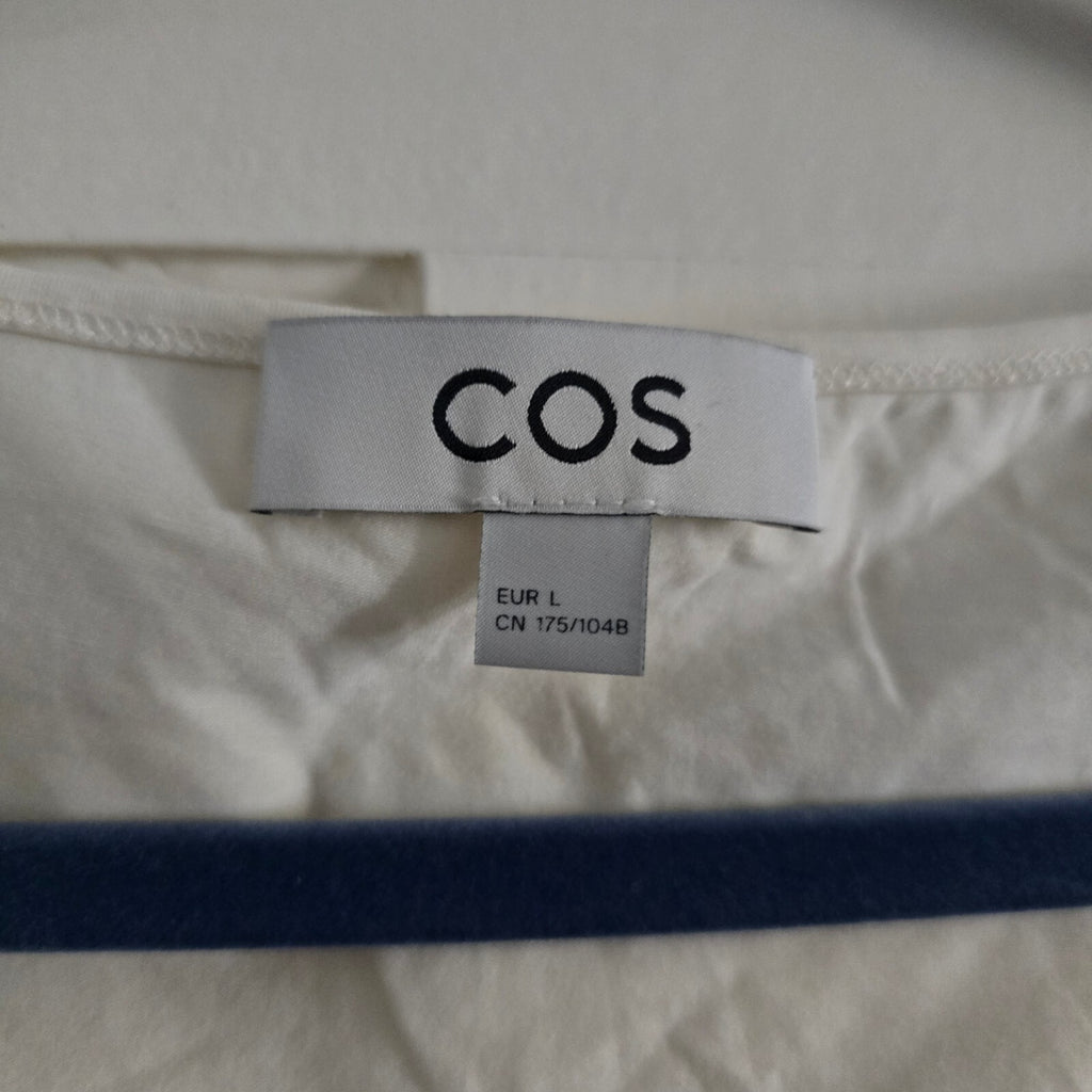 COS Cream Scoop Neck Half Sleeve Top Size Large, wardrobe staple, smart casual