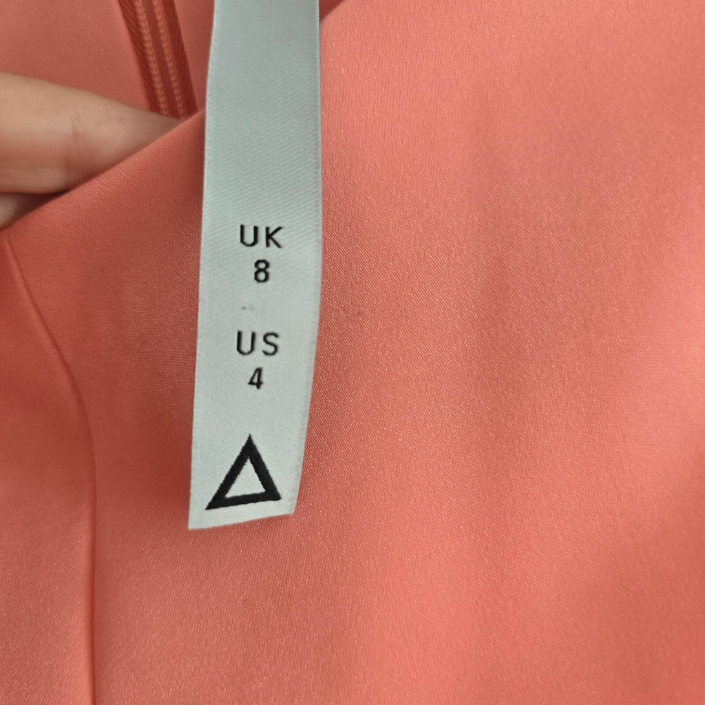 AQ/AQ Coral Pink Fit & Flare Dress UK 8, scuba material