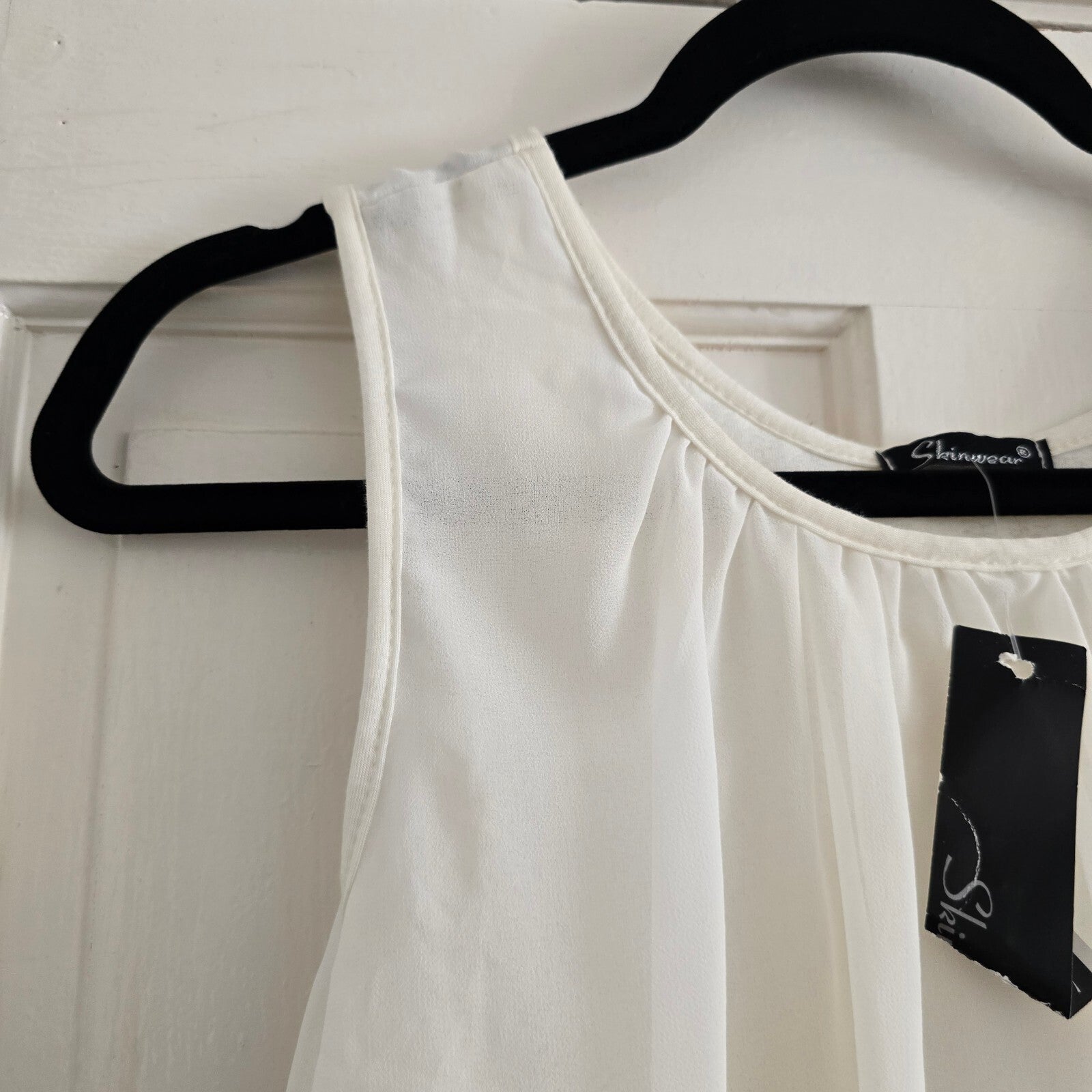 Skinwear Two-Tone Sleeveless Mini Dress Size S, BNWT, drape