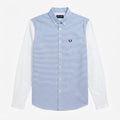Fred Perry Men's Button-Down Shirt with Blue Stripes White Sleeves, Slim Fit, M
