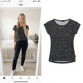 DIDI Black and White Polka Dot Short Sleeve Top Medium