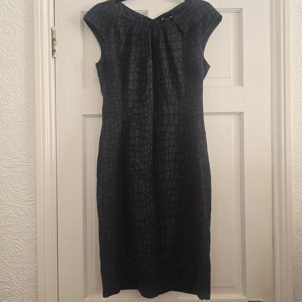 Karen Millen Grey Wool Blend Pencil Dress UK 12, luxury, formal, office