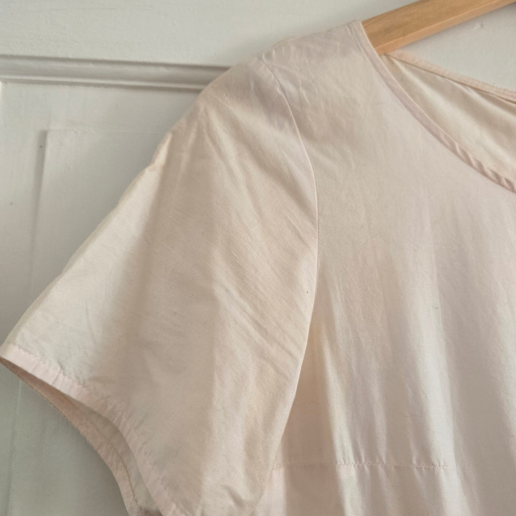 Elegant Pleated COS Dress in Light Pink, whimsical, mid length, size 8