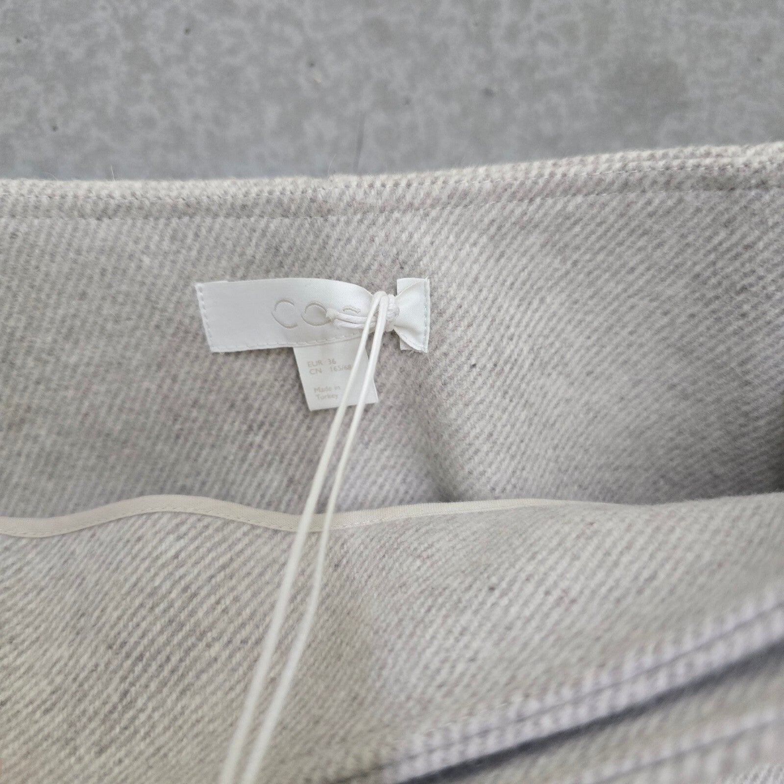 COS Beige Wool Mini Skirt with Button Detail, Size UK 10 / EUR 36 BNWT