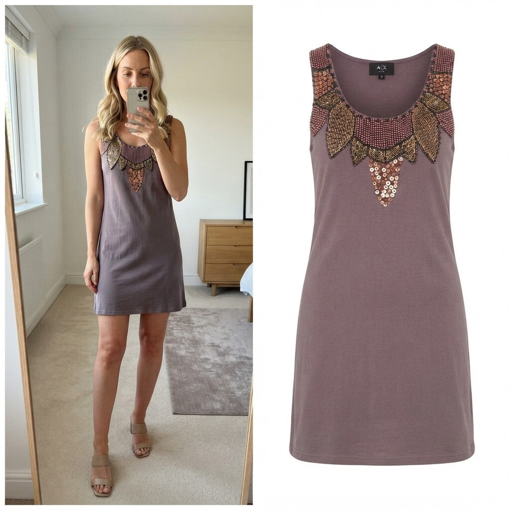 AX Paris Embellished Sleeveless Mini Dress Size 10, jersey bodycon