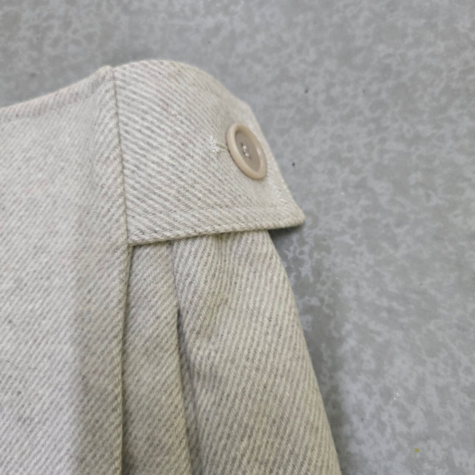 COS Beige Wool Mini Skirt with Button Detail, Size UK 10 / EUR 36 BNWT