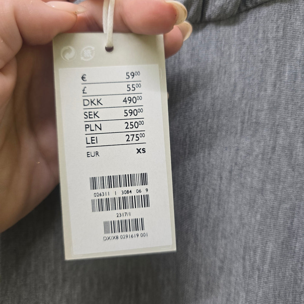 COS Grey Sleeveless Maxi Dress with Ruffle neck Detail, size XS, BNWT