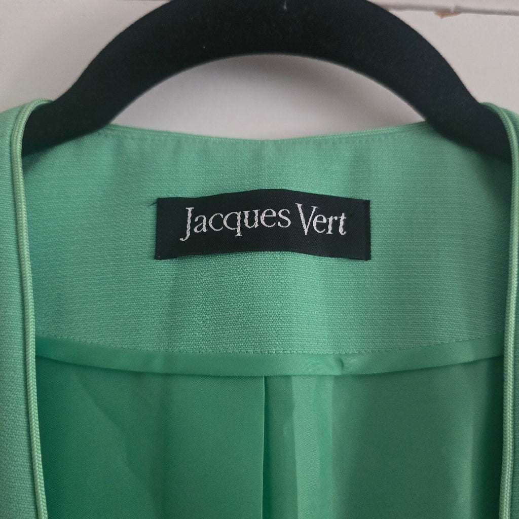 Jacques Vert Mint Green Short Sleeve Blazer Jacket UK Size 12