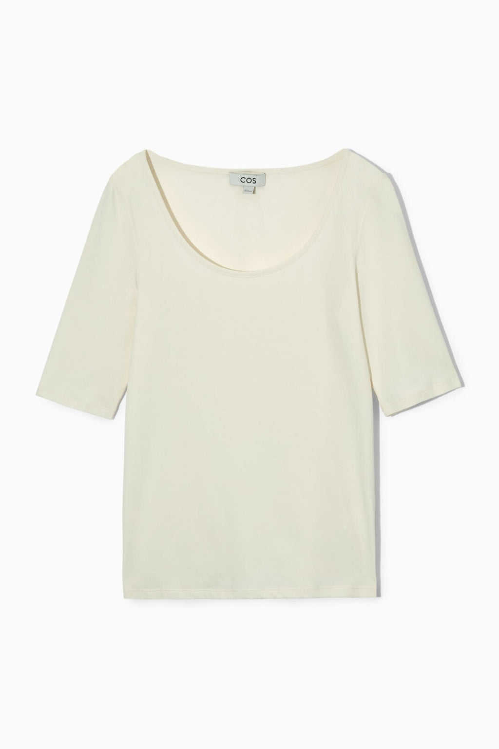 COS Cream Scoop Neck Half Sleeve Top Size Large, wardrobe staple, smart casual