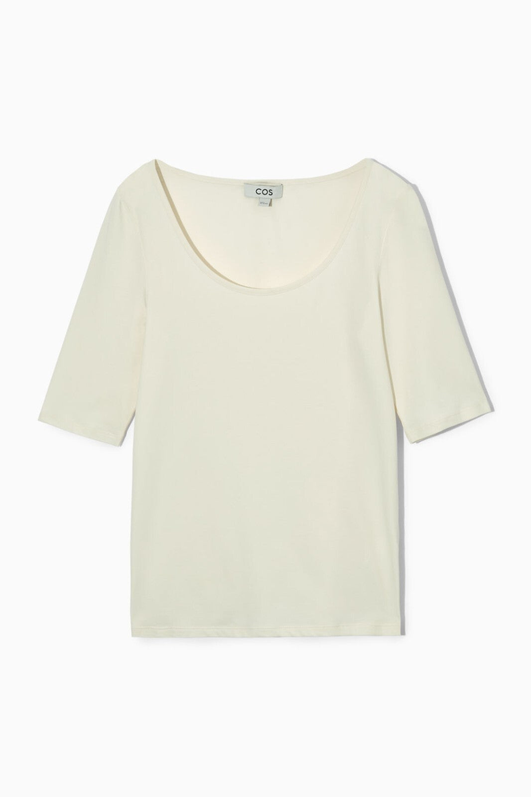 COS Cream Scoop Neck Half Sleeve Top Size Large, wardrobe staple, smart casual