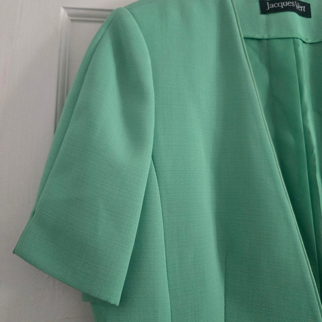 Jacques Vert Mint Green Short Sleeve Blazer Jacket UK Size 12