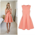 AQ/AQ Coral Pink Fit & Flare Dress UK 8, scuba material