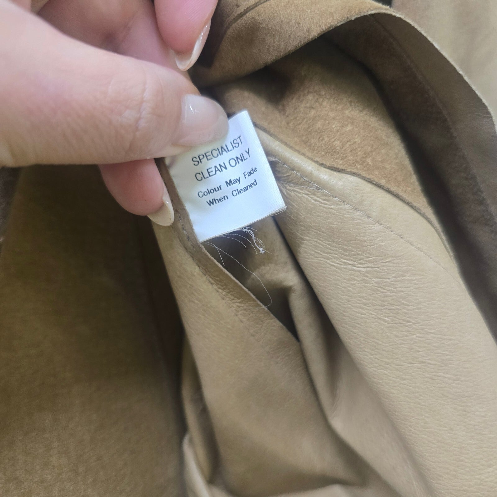 Jigsaw Tan Suede Leather Long Blazer Coat, Vintage, Luxury, Size 8