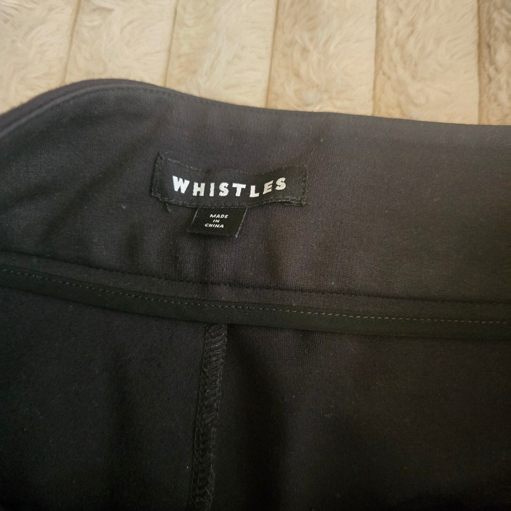 Whistles Black Wide Leg Trousers with Side Stripe UK 12, high waisted, formal