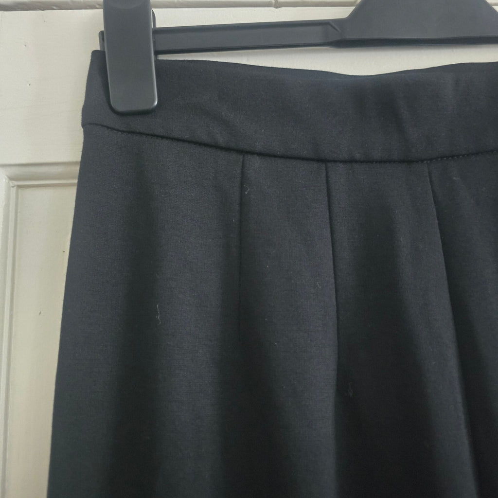 M&S Collection Black Wide Leg Elasticated Smart Tailored Jersey Trousers Size 10