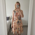 Forever 21 Peach Floral Sleeveless Dress with Ruffle Detail, BNWT, size M