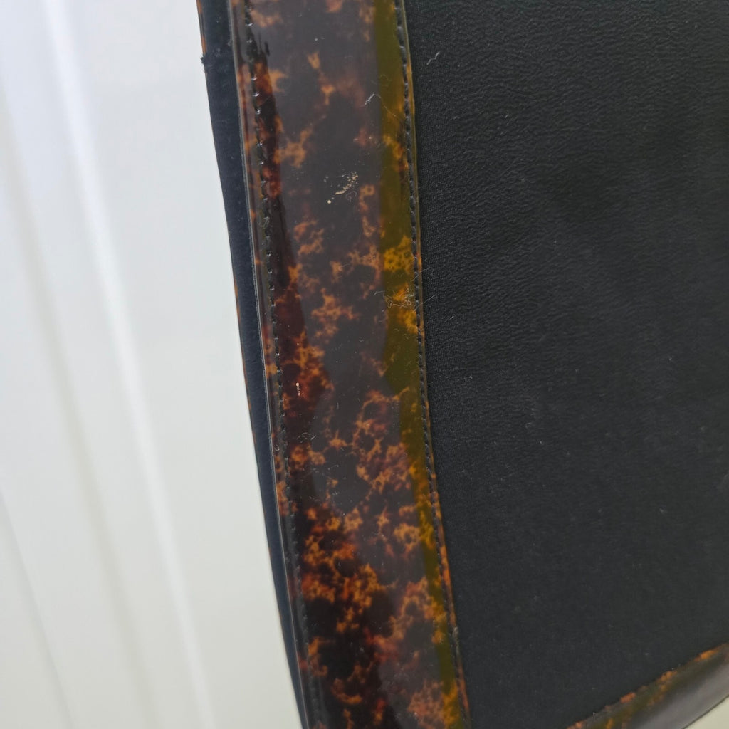 Vintage Style Black and Tortoiseshell Structured Small Handbag