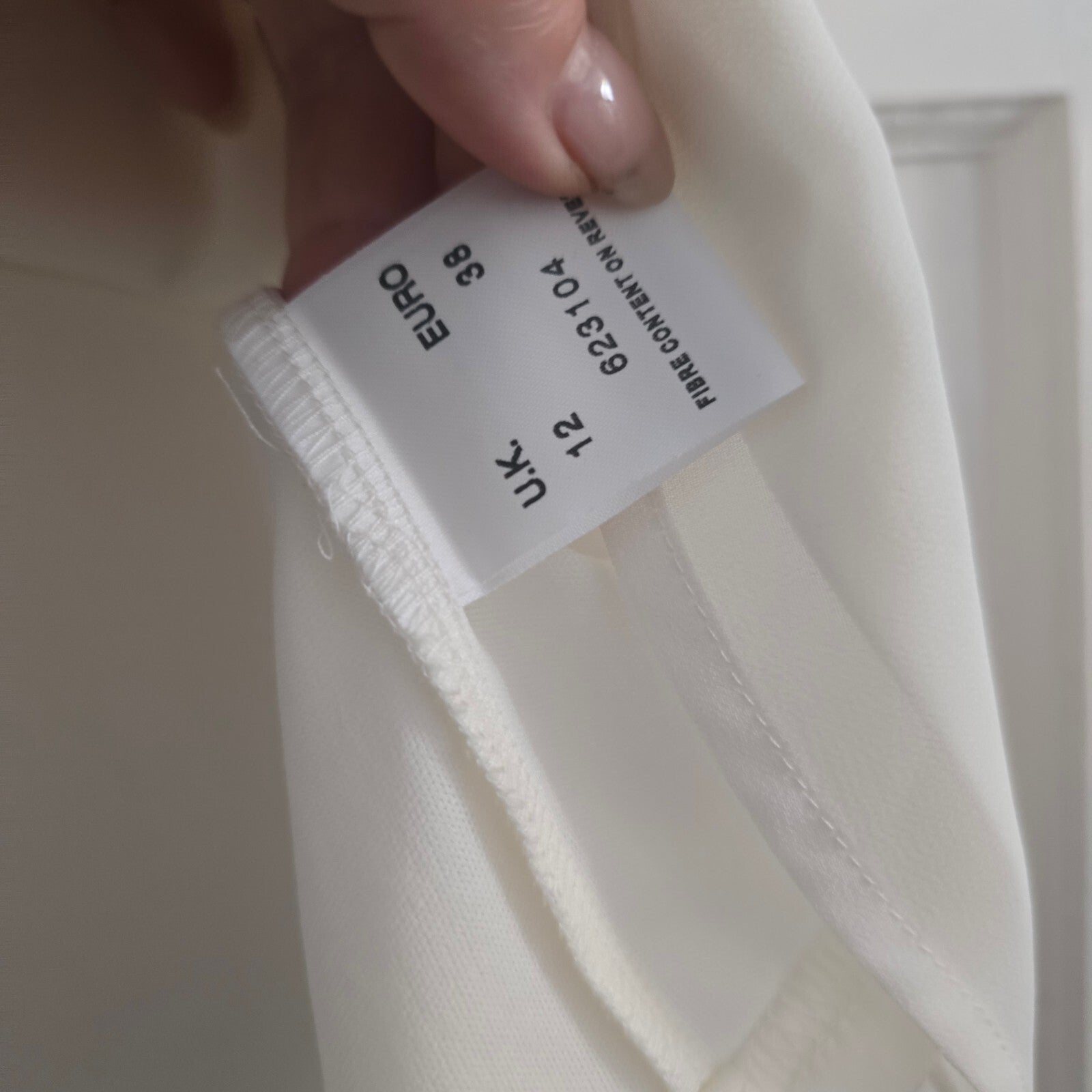 Eastex White Blouse, short sleeve top with Decorative Neckline, UK Size 12