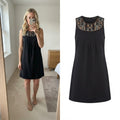 Principles Black Sleeveless Dress with Embellished Neckline, knee length, size S