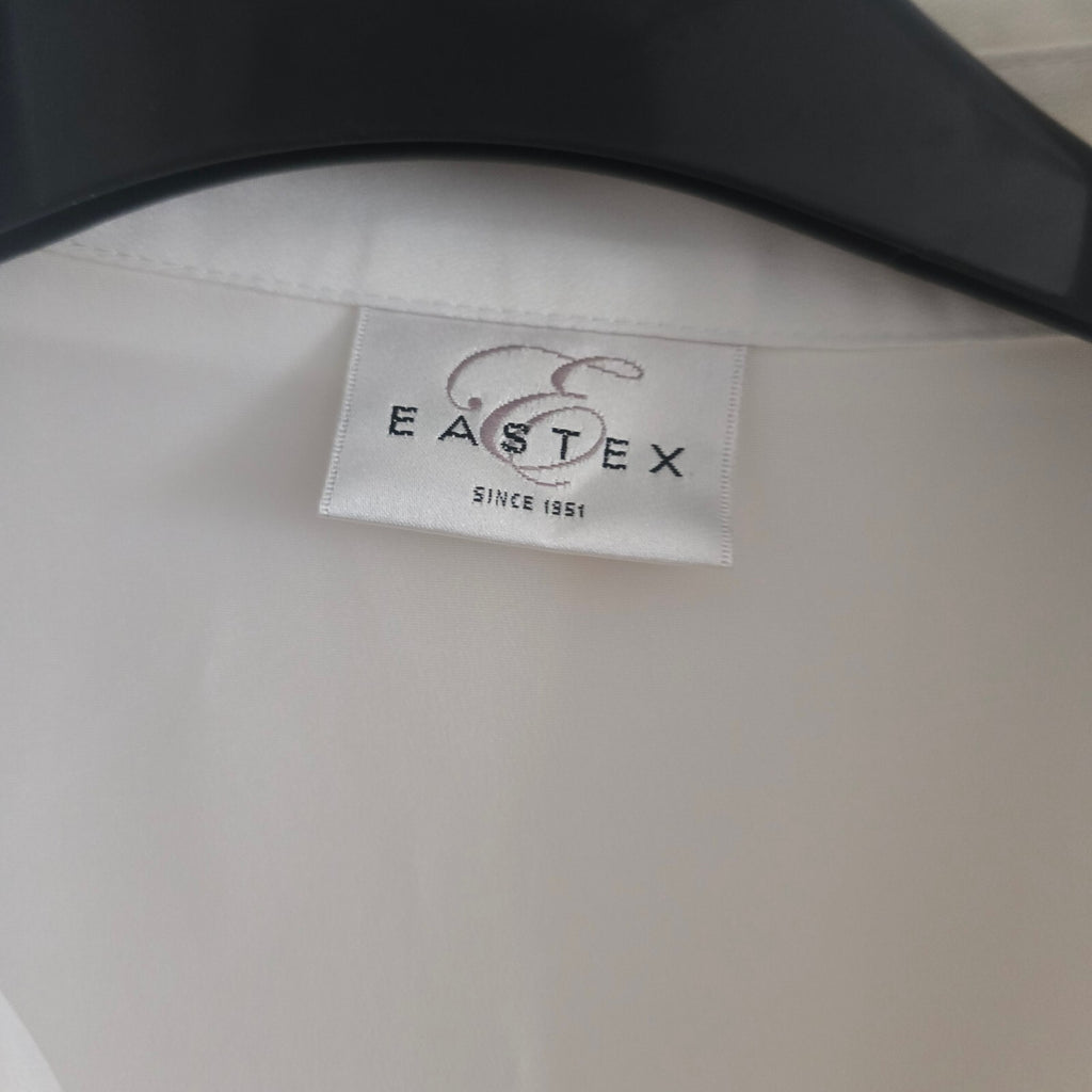 Eastex White Pleated Front Blouse Shirt UK 12 EU 38 100% Polyester