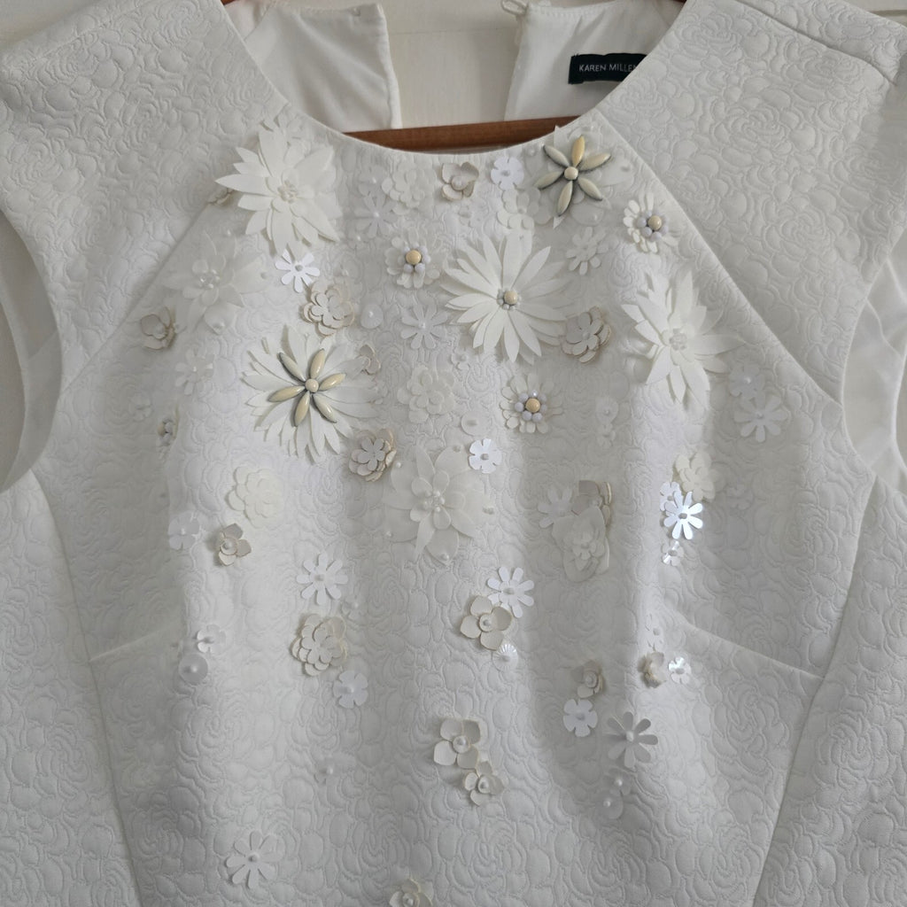 Karen Millen Embellished Black and White Dress UK Size 12, BNWT, races, cocktail