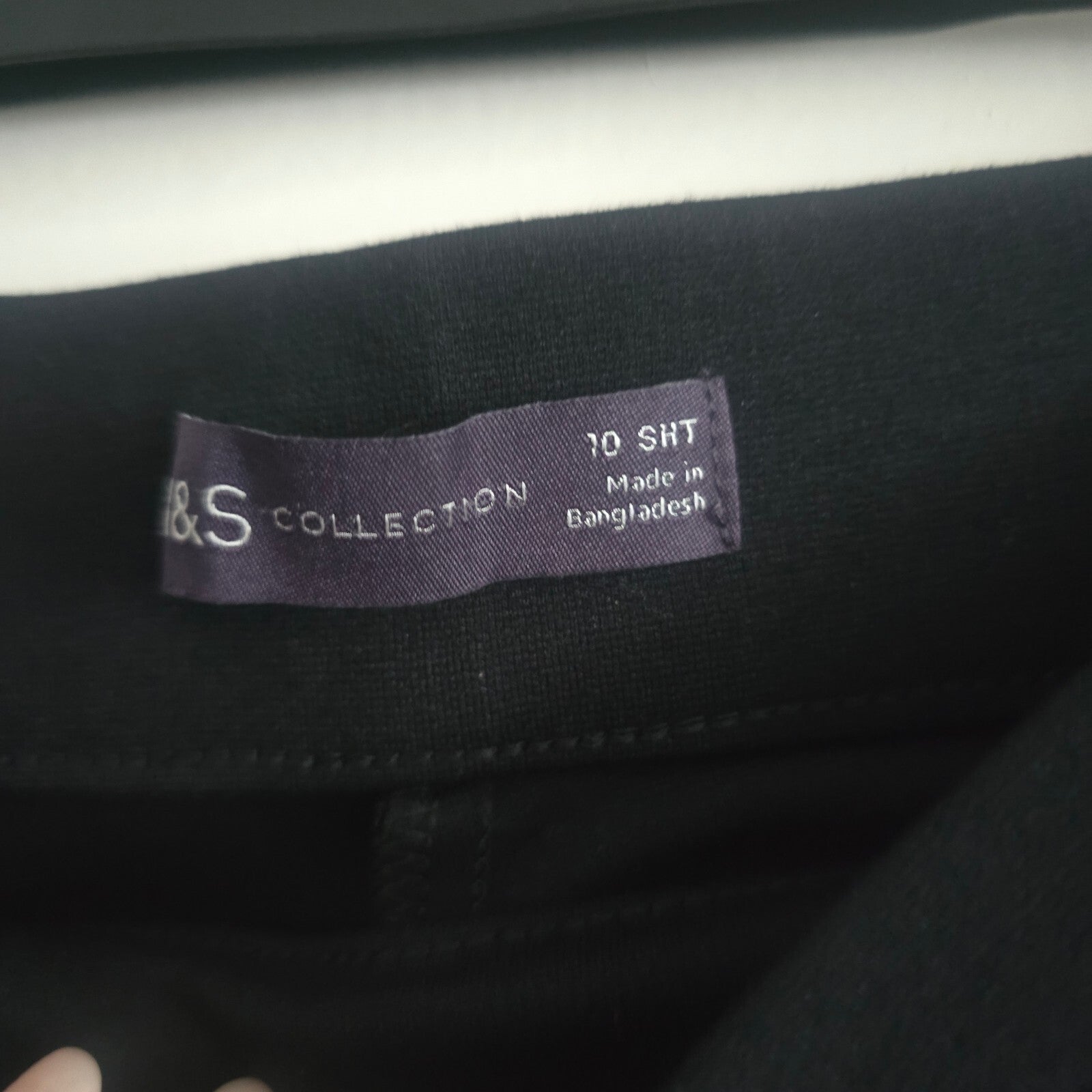 M&S Collection Black Wide Leg Elasticated Smart Tailored Jersey Trousers Size 10